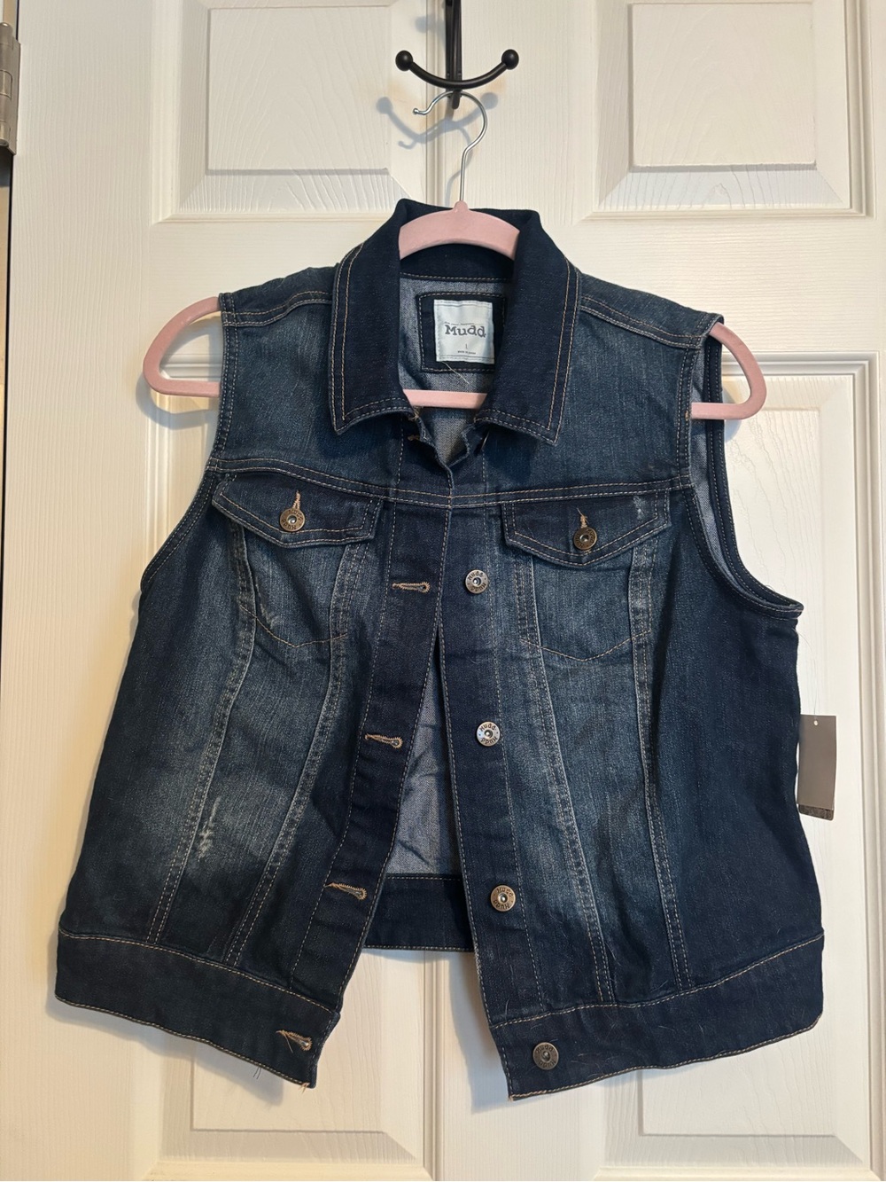 Mudd Dark Blue Denim Sleeveless Vest